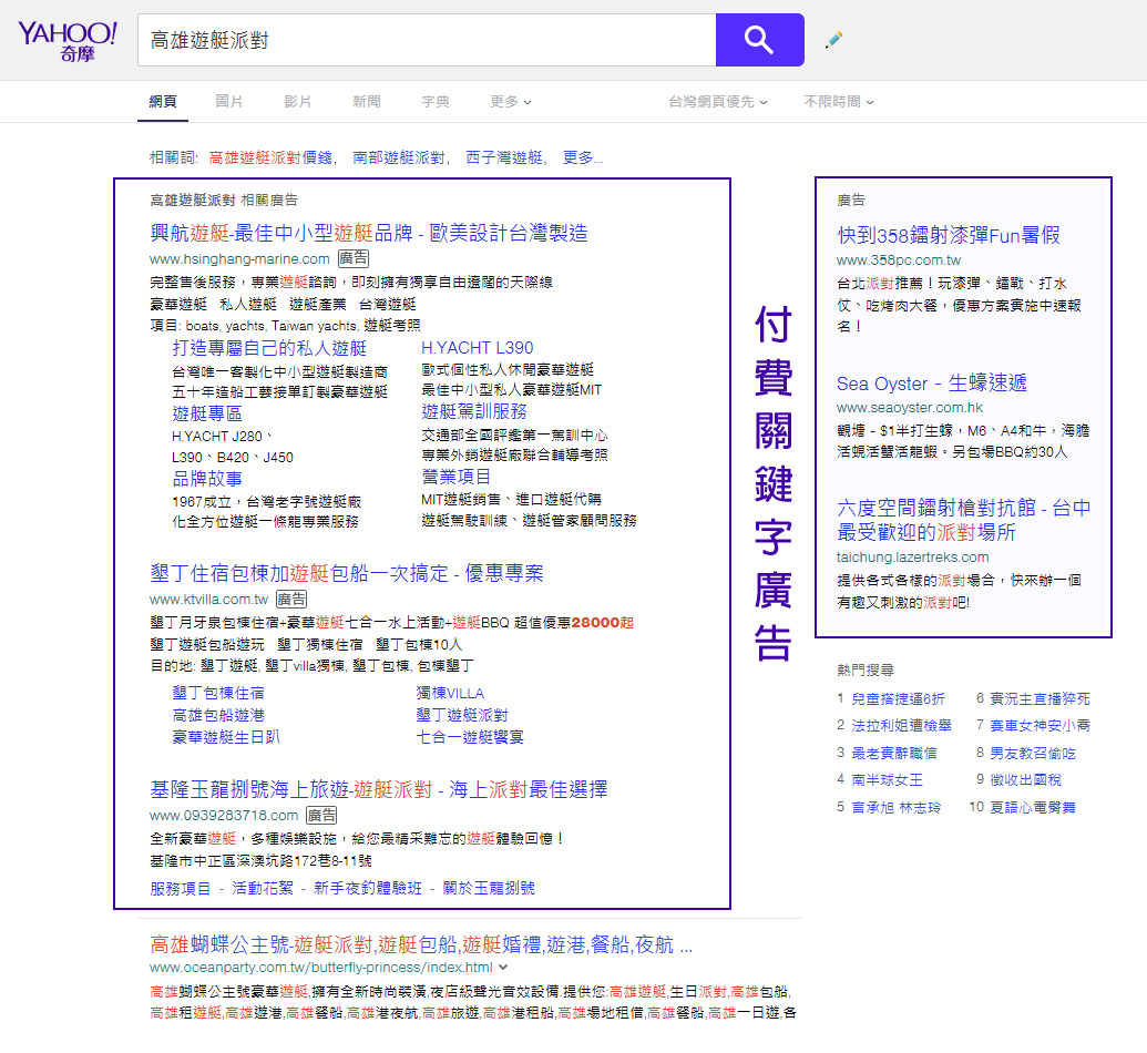 Yahoo奇摩關鍵字廣告