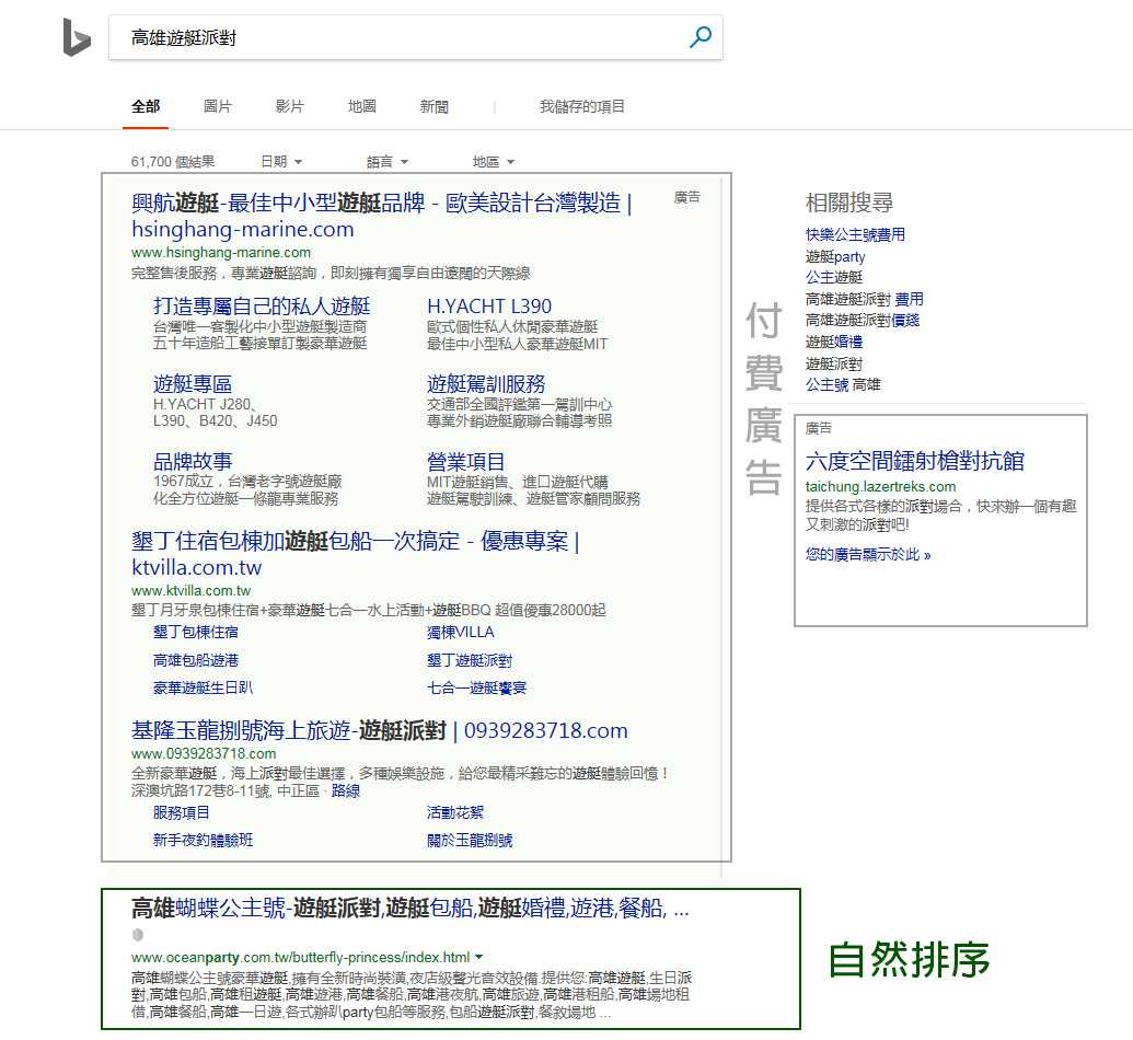 微軟Bing關鍵字SEO自然排序